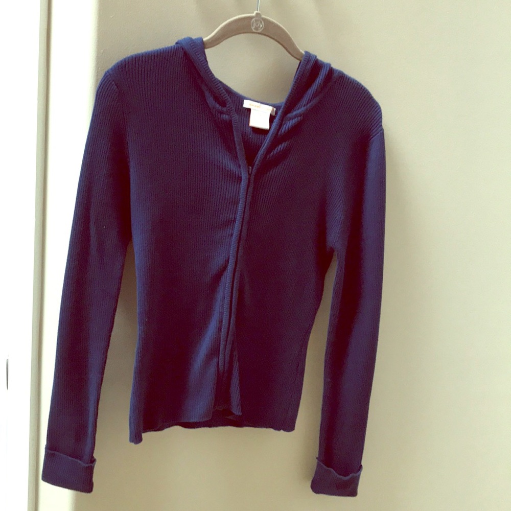Zip up blue sweater